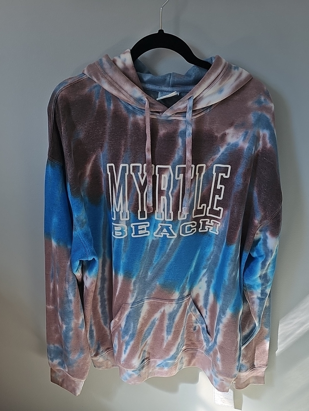 Myrtle Beach Tie-Dye Hoodie- Blue & Brown XL